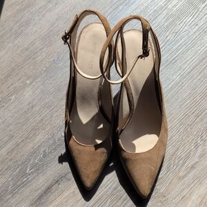 Nine West Tan Suede Slingback Pointed Pumps